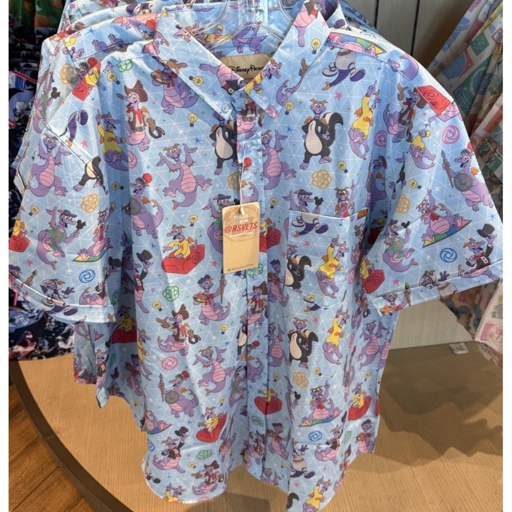 2026 Disney Parks RSVLTS Figment Shirt Large Adult Button Up